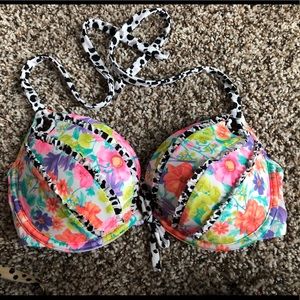 Halter Style Push Up Swim Top